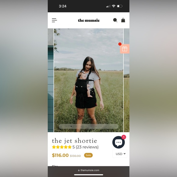 Mumsie Maternity Overalls- Jetset Shortie - Picture 2 of 7